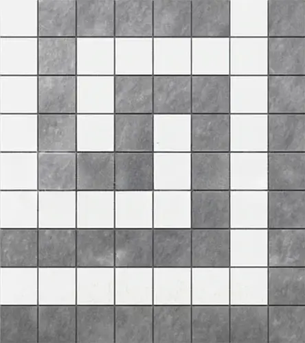 Thassos White Greek Key Border Corner w/ Blue-Gray