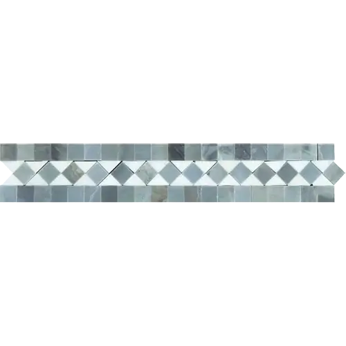 Thassos White BIAS Border w/ Blue-Gray