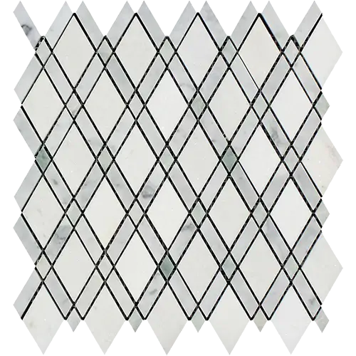 Thassos White Lattice Thassos White + Ming Green