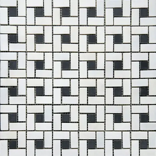 Thassos White Pinwheel w/ Black