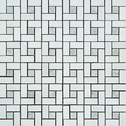 Thassos White Pinwheel w/ Ming Green