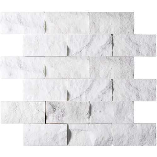 Thassos White Split-faced 2" x 4" Brick