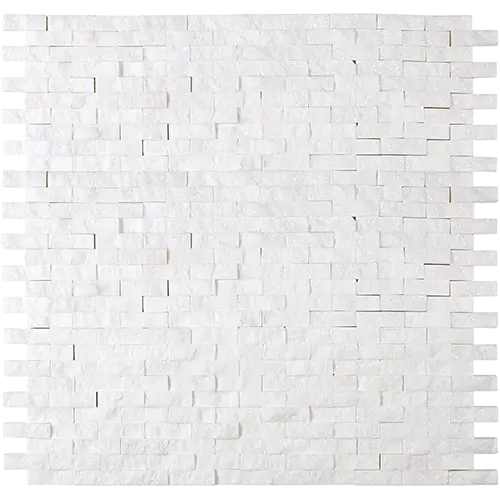 Thassos White Split-faced 3/8" x 1" Mini-Brick