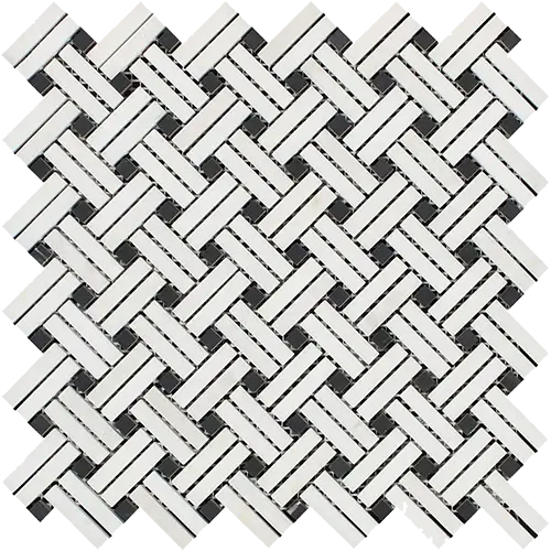 Thassos White Stanza w/ Black Dots