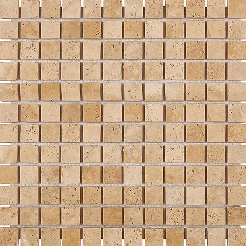 Walnut Tumbled 1" x 1" Mosaic