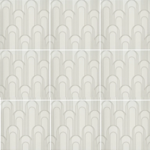 Epoque Oval Gray & Taupe 8" x 8"