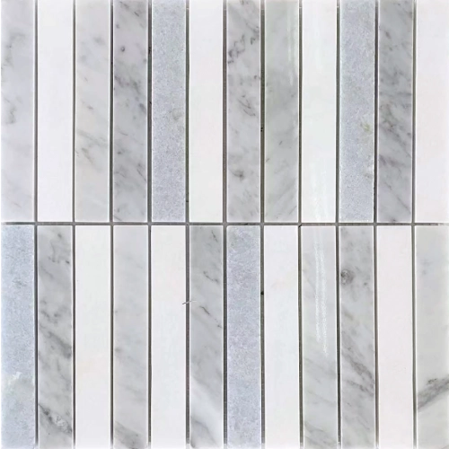 Rockart Blue Mix Stacked 12" x 12" Mosaic