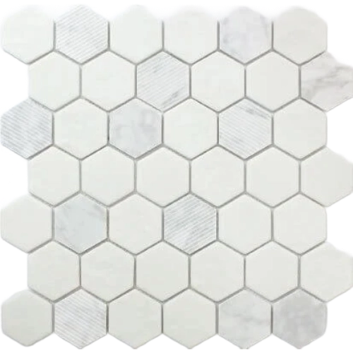 Rockart Carrara 12" x 12" Hexagon Mosaic