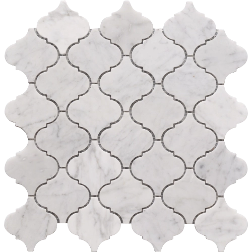 Rockart Carrara Marble Lantern 12" x 12" Mosaic