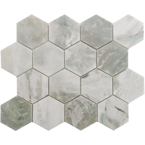 Rockart Green Marble Hexagon 12" x 12" Mosaic