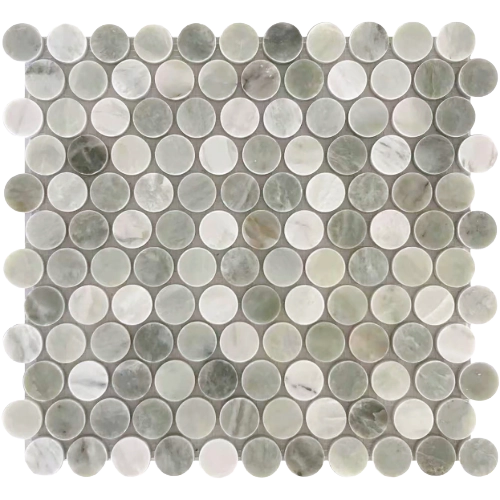 Rockart Green Mix Penny Round 12" x 12" Mosaic