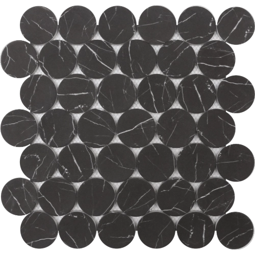 Rockart Nero Marquina Dots 12" x 12" Mosaic
