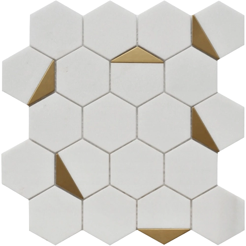 Rockart Thassos Hexagon 12" x 13" Mosaic