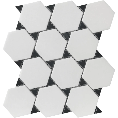 Rockart Thassos & Nero Marquina Dot 11" x 12" Mosaic