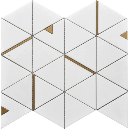 Rockart Thassos Triangle 12" x 14" Mosaic