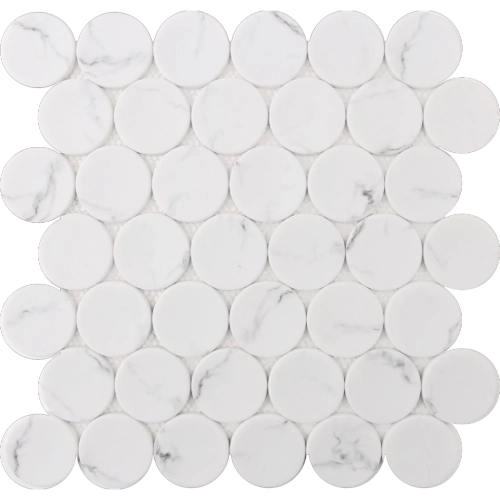 Rockart White Statuary Dots 12" x 12" Mosaic