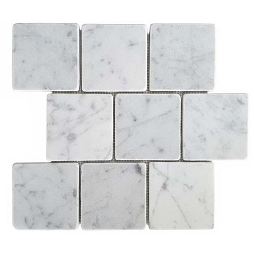 Marble Mosaic Tile Nara 4x4 Offset Carrara White