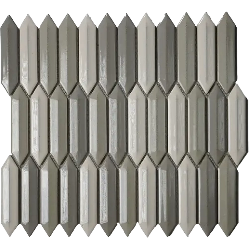 CC Mosaics Plus+ Mixed Color 3D Picket Bright Glazed 12" x 12"