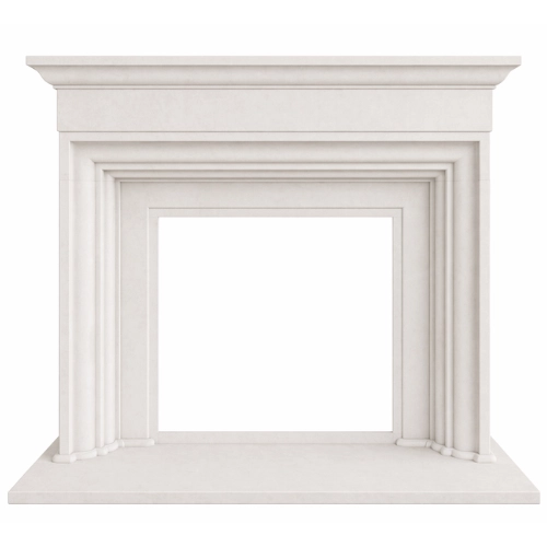 Custom #42 Fireplace-White Limestone