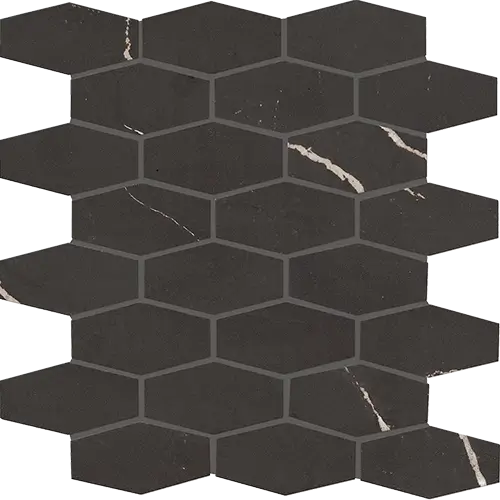 Classentino Marble Linear Hex Centurio Black 12" x 12"