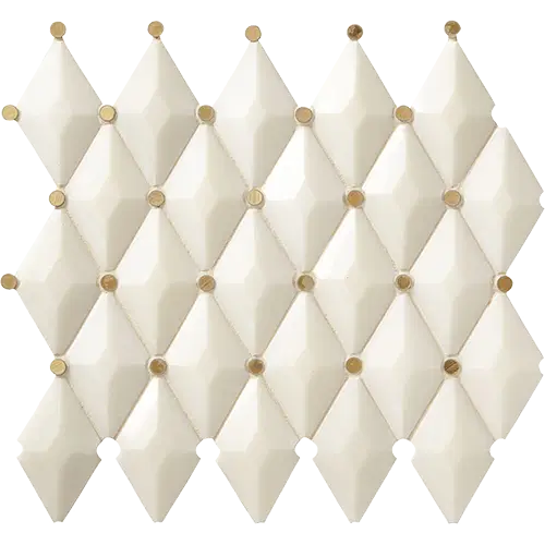Castellina Stone Mosaics Harlequin White And Brass