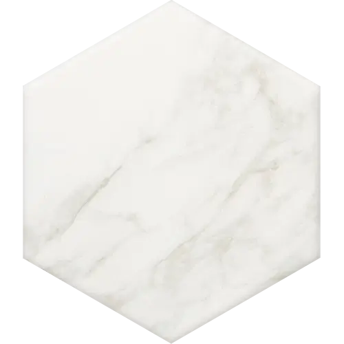 Marble Obsession Hex Arabescato 8" x 9"