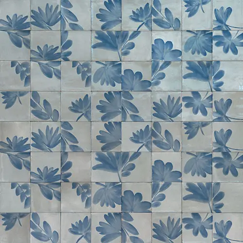 Rice Deco Blossom Grigio 6" x 6"