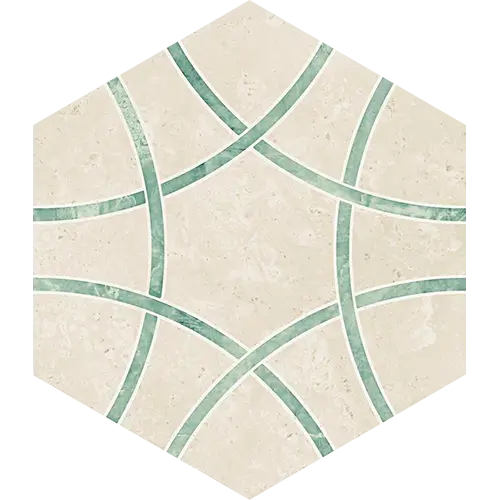 Bari Hex Travertino Jungle