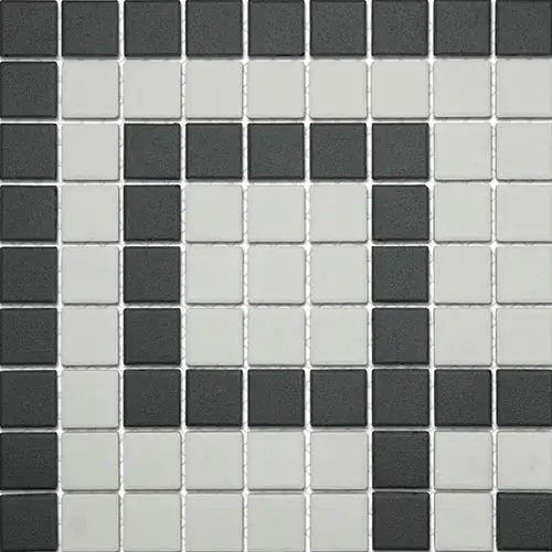 Gotham 1" Greek Corner Unglazed Black and White