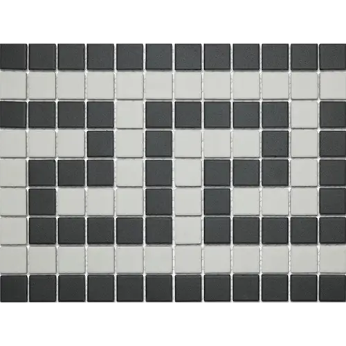 Gotham 1" Greek Key Border Unglazed Black and White