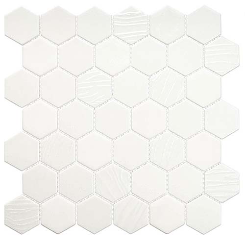 Glass Mosaic tile Meringue in Swissel colorway