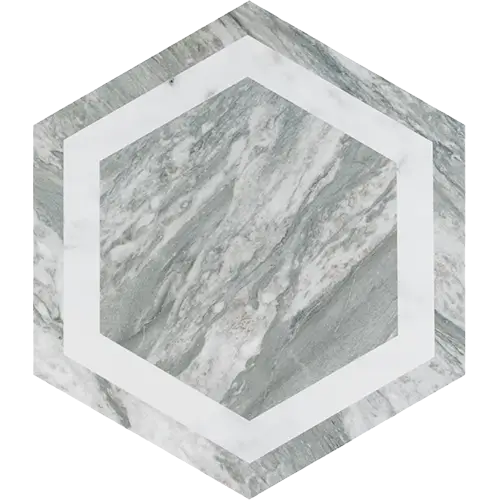 Marbilia Hex Bardiglio White Geo w/ Biotech