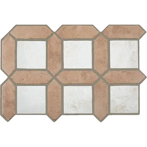Picket Arenta Cotto w/ White Square