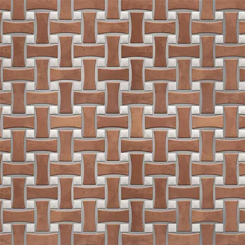 Sentier des Cotto Dog Bone Basketweave w/ White Dot